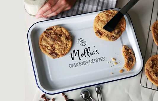 cookie tray with personalisation and engraved design