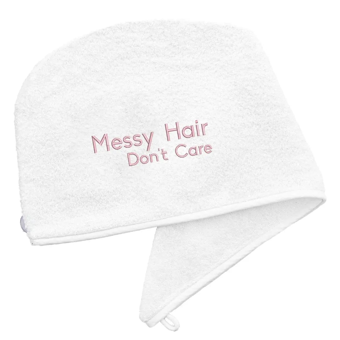 Aztex Luxury Hair Turban Towel Messy Hair Don't Care Logo - Duncan Stewart 1978 Aztex-White Duncan Stewart 1978