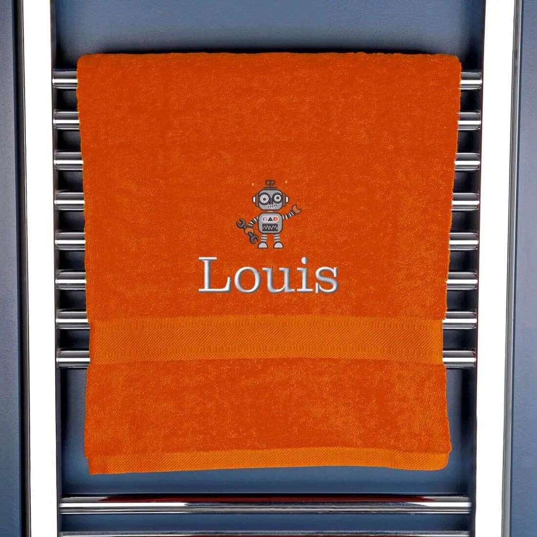 Children's Robot Bath Towel Egyptian - Orange