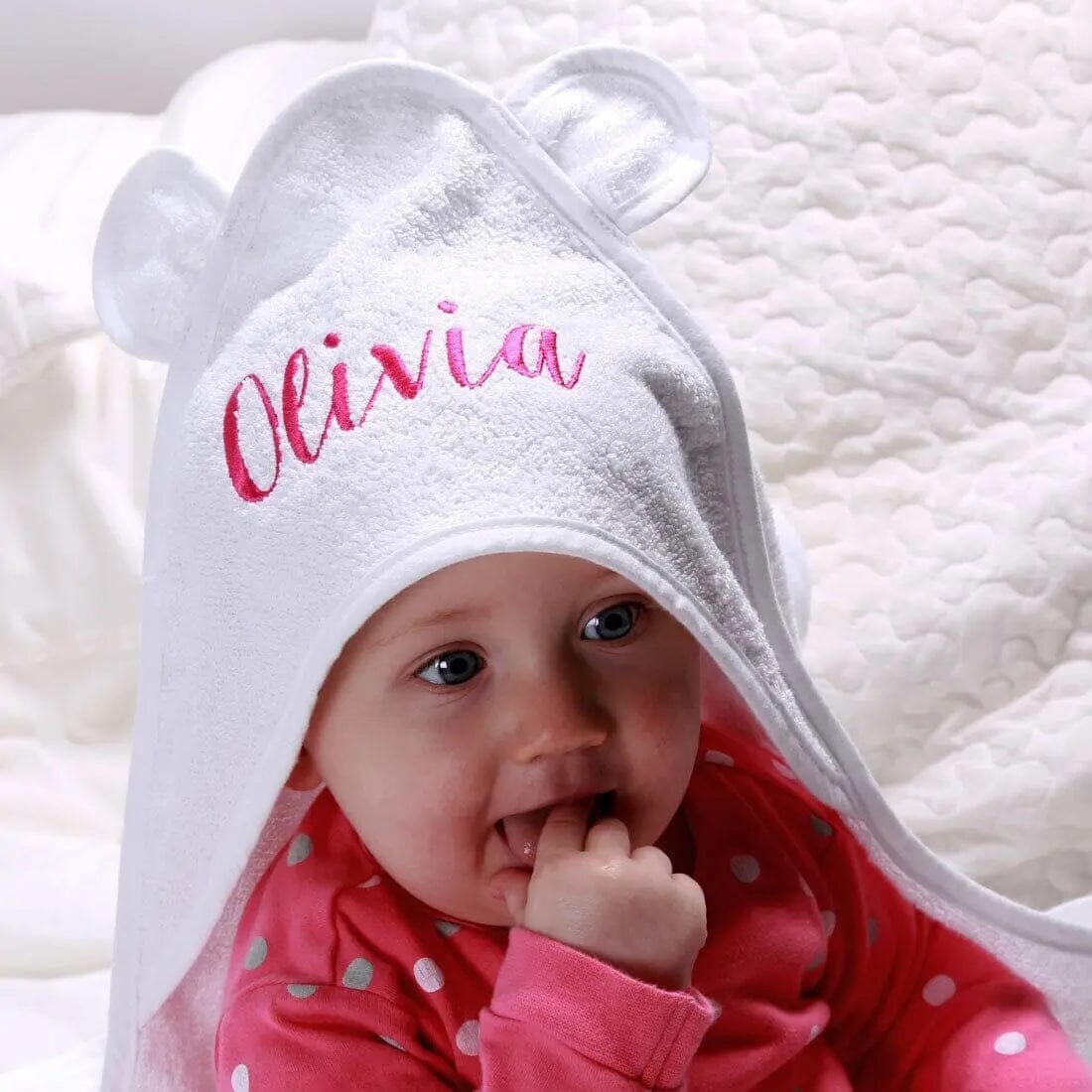 Cotton Hooded Baby Towel With Ears - Duncan Stewart 1978 Aztex-White Duncan Stewart 1978