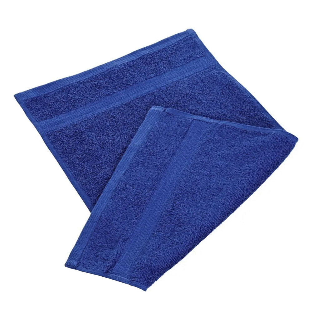 Royal Blue egyptian cotton 550gsm manicure guest towel on white background