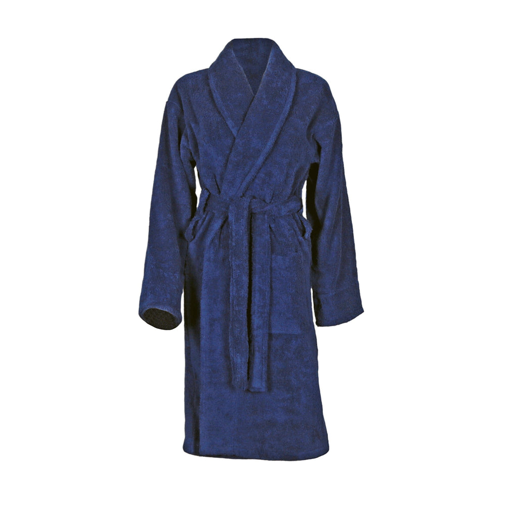 Navy shawl collar robe
