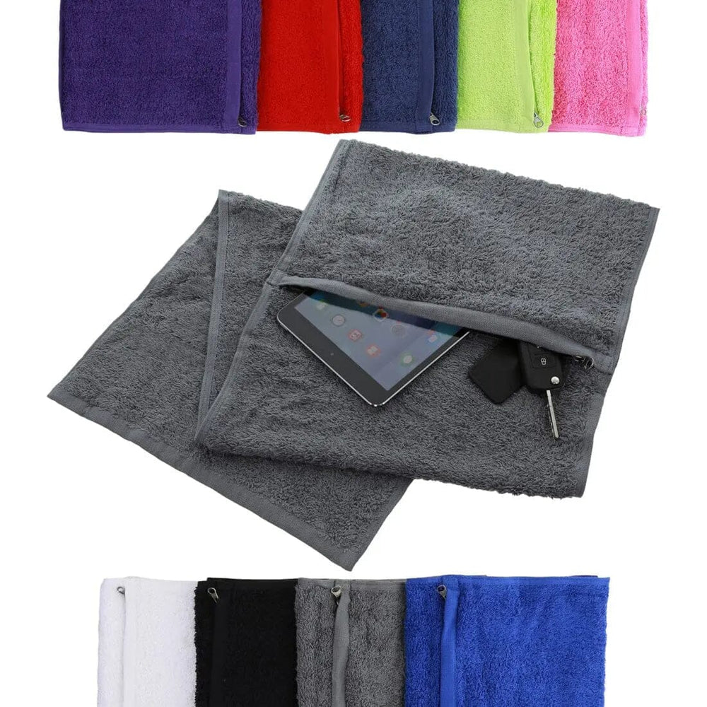 Gym Towel With Zip Compartment Slate