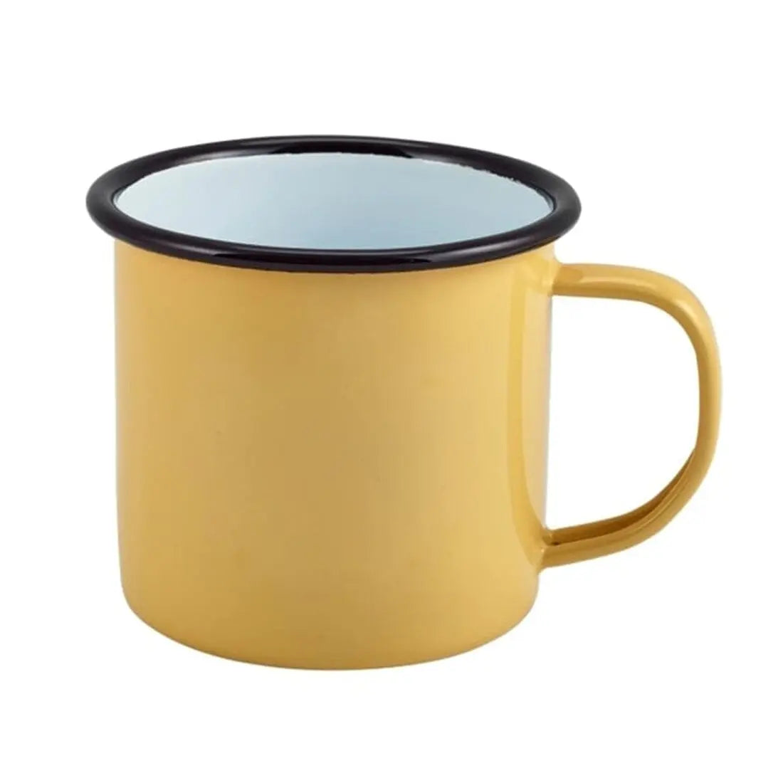 Personalised Coffee Enamel Mug - Duncan Stewart 1978 Enamel-Mug-Yellow-with-Black-Rim Duncan Stewart 1978