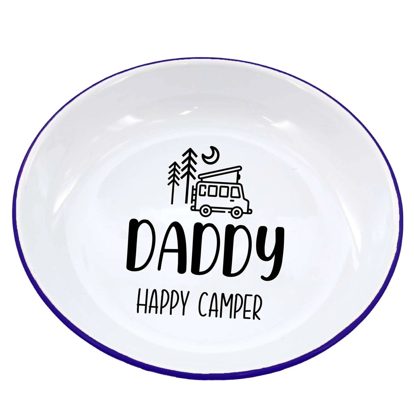 Personalised Happy Camper Enamel Camping Bowl - Van Logo