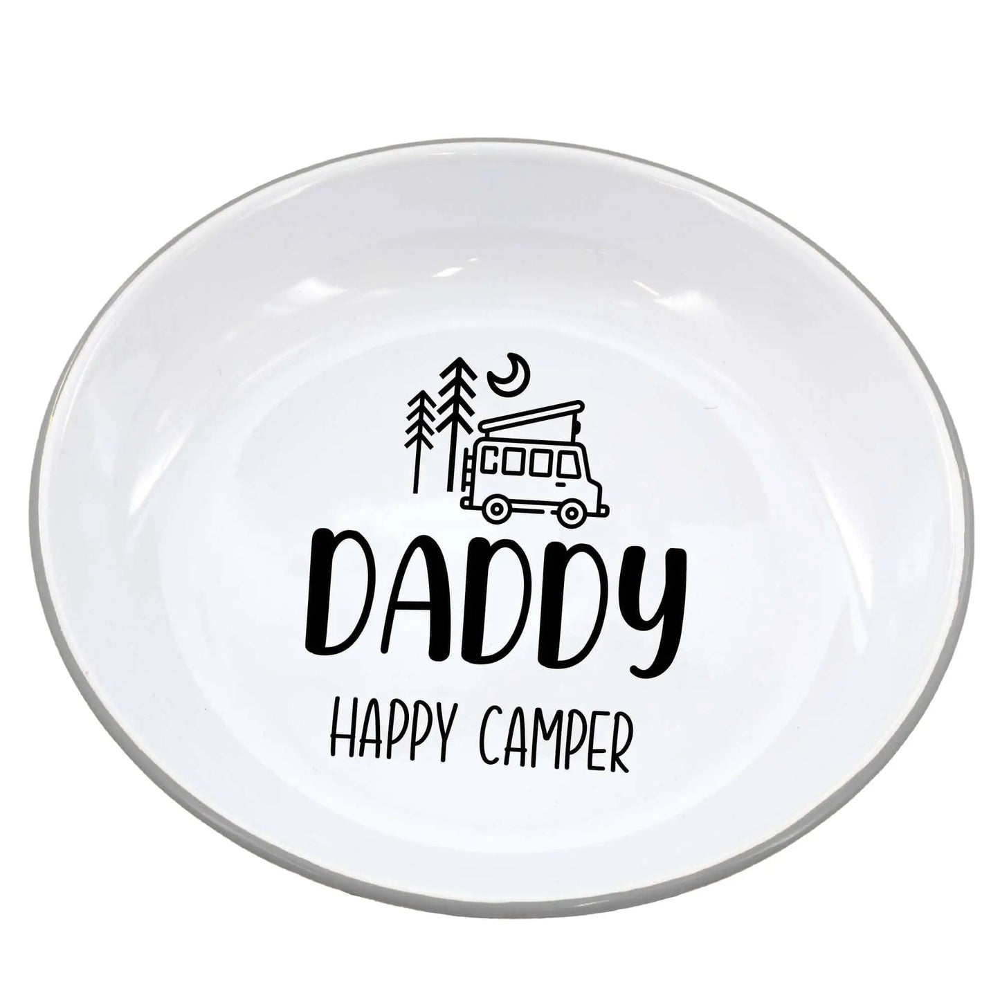 Personalised Happy Camper Enamel Camping Bowl - Van Logo