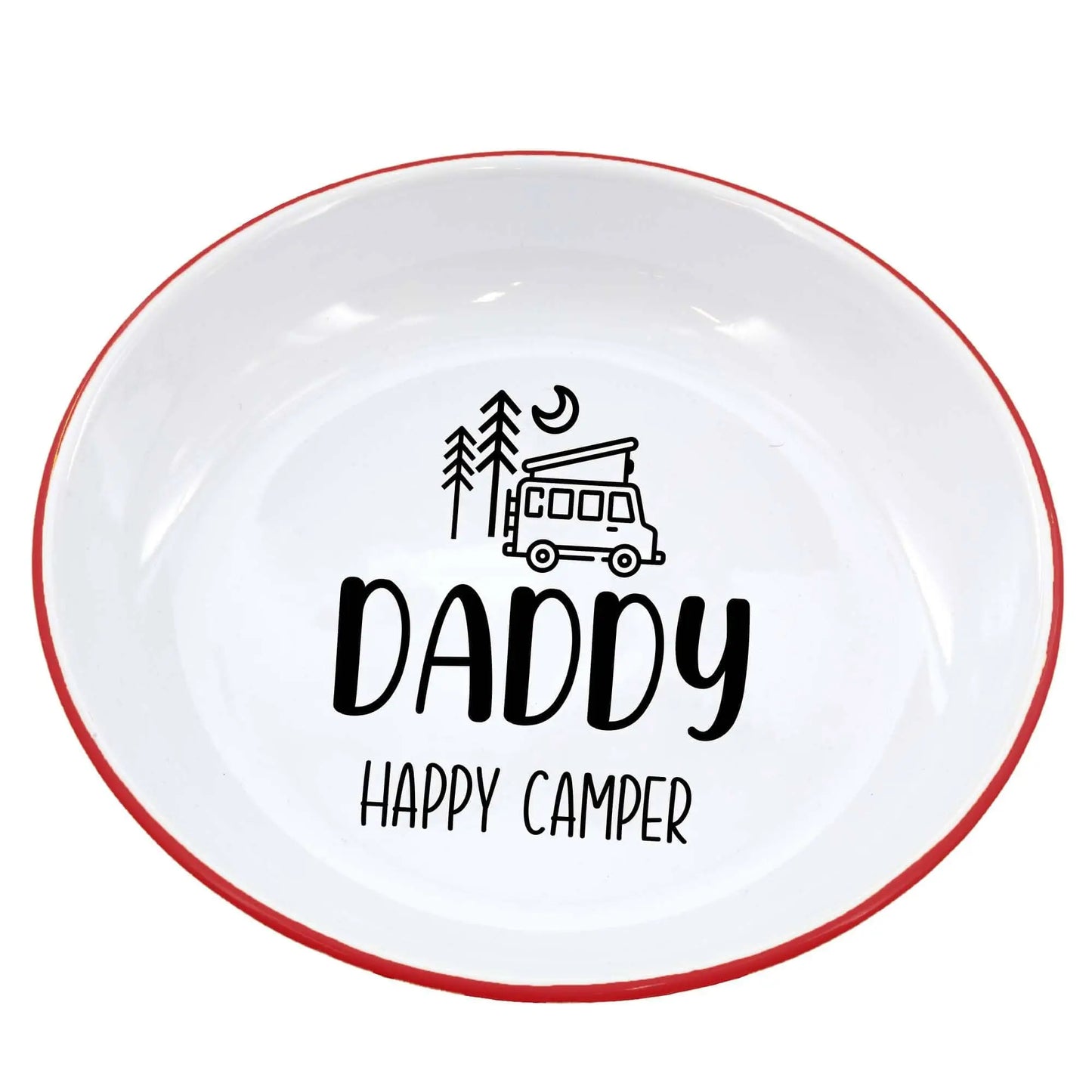 Personalised Happy Camper Enamel Camping Bowl - Van Logo