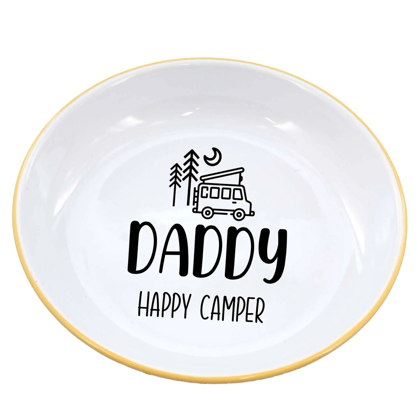 Personalised Happy Camper Enamel Camping Bowl - Van Logo
