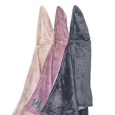 Personalised Hooded Sherpa Blanket Business Logos