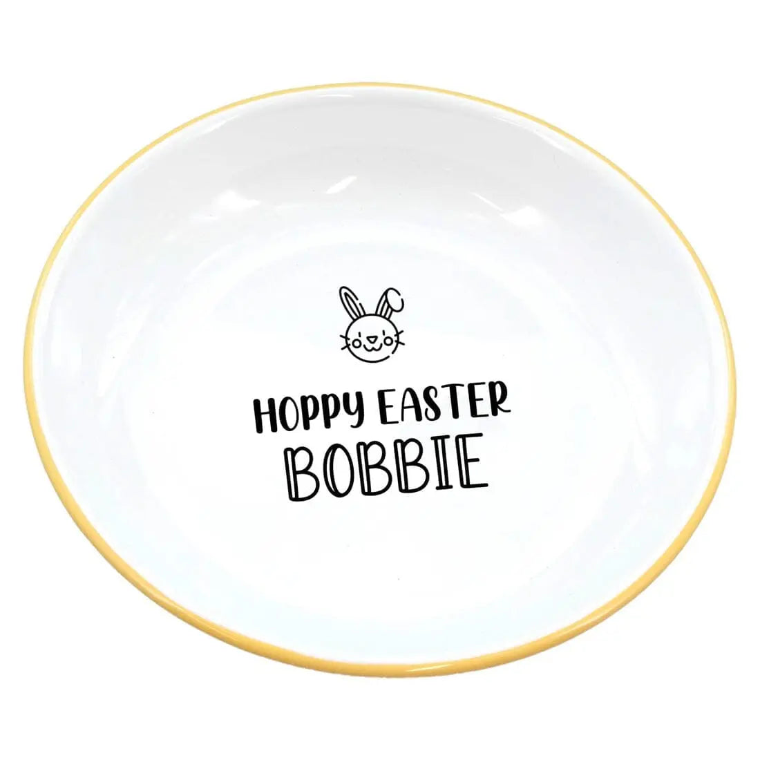 Personalised Hoppy Easter Enamel Bowl
