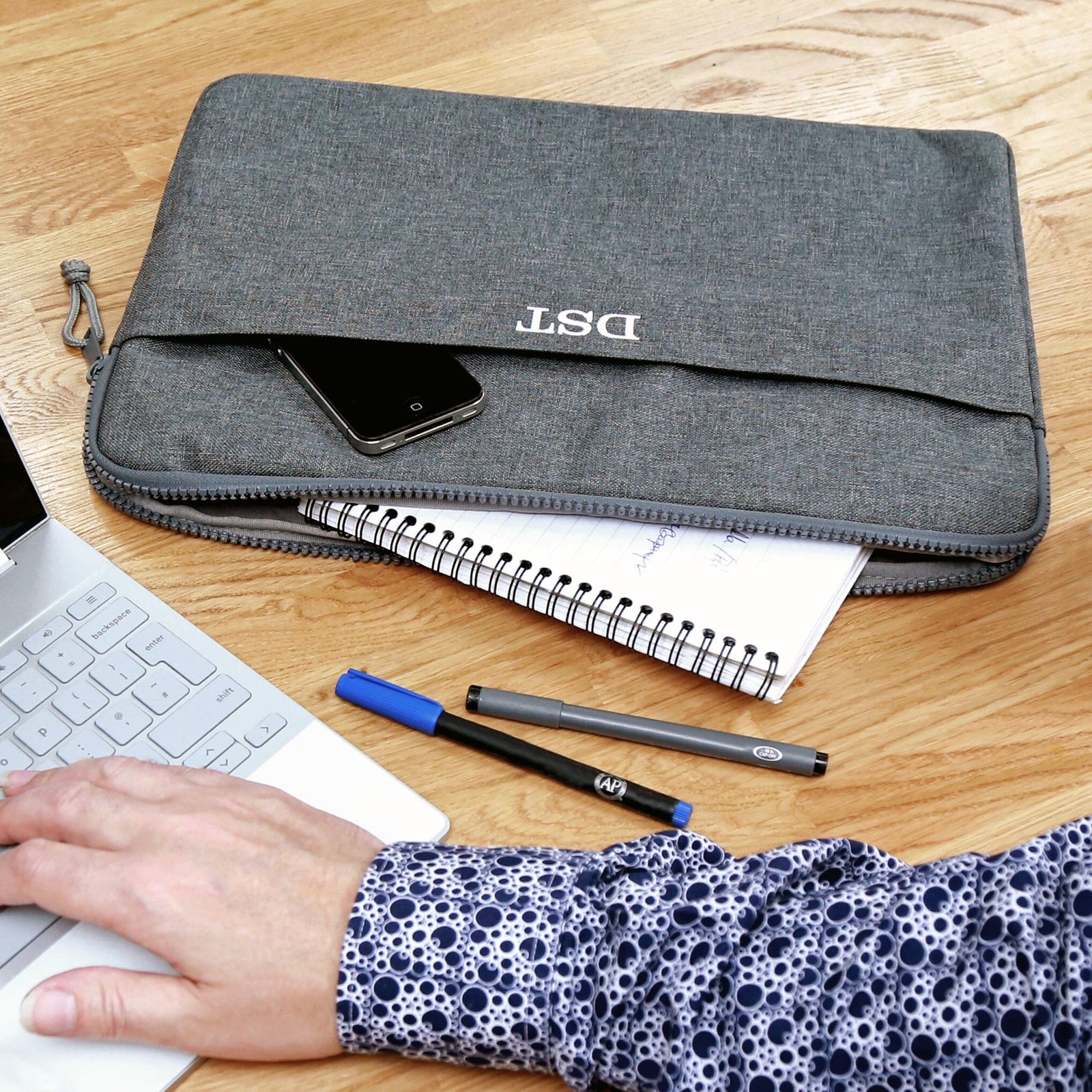 Personalised Laptop Case on a table