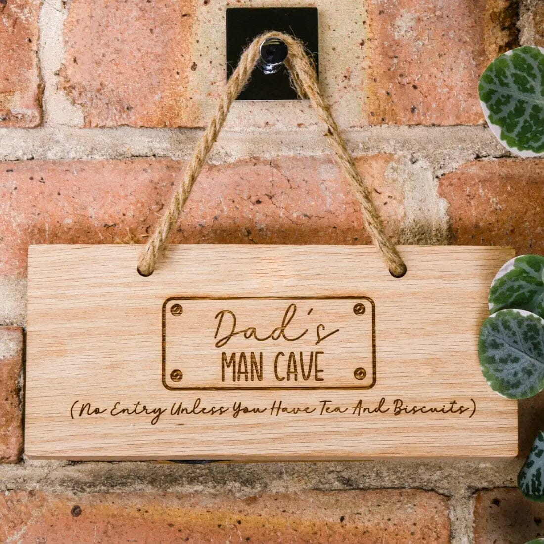 Personalised Man Cave Wooden Sign - Duncan Stewart 1978 Oak Duncan Stewart 1978