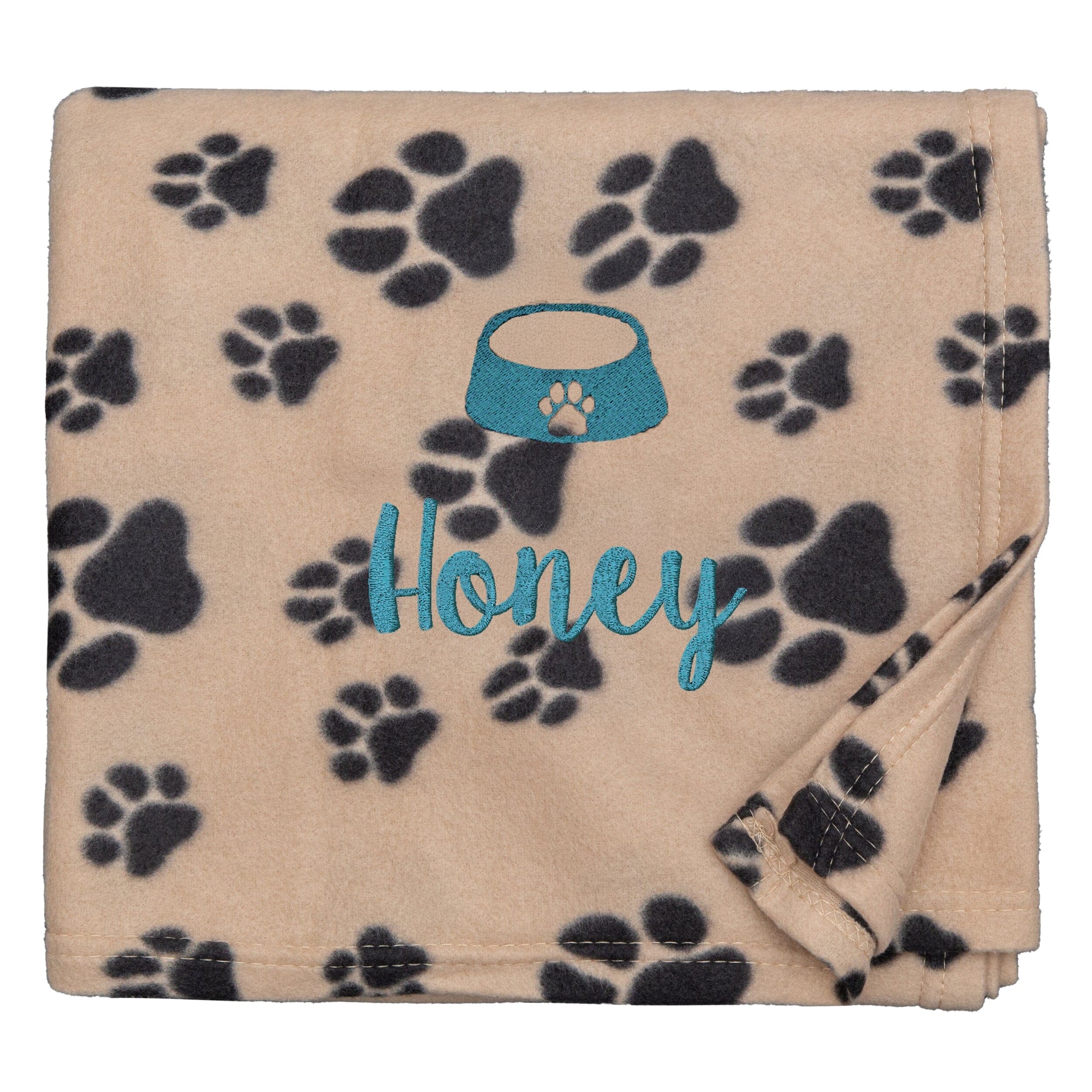 Personalised Paw Print Dog Design Blanket