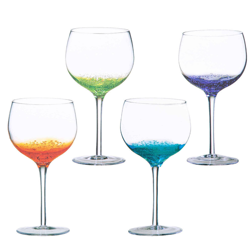 Set Of Four Coloured Gin Glasses