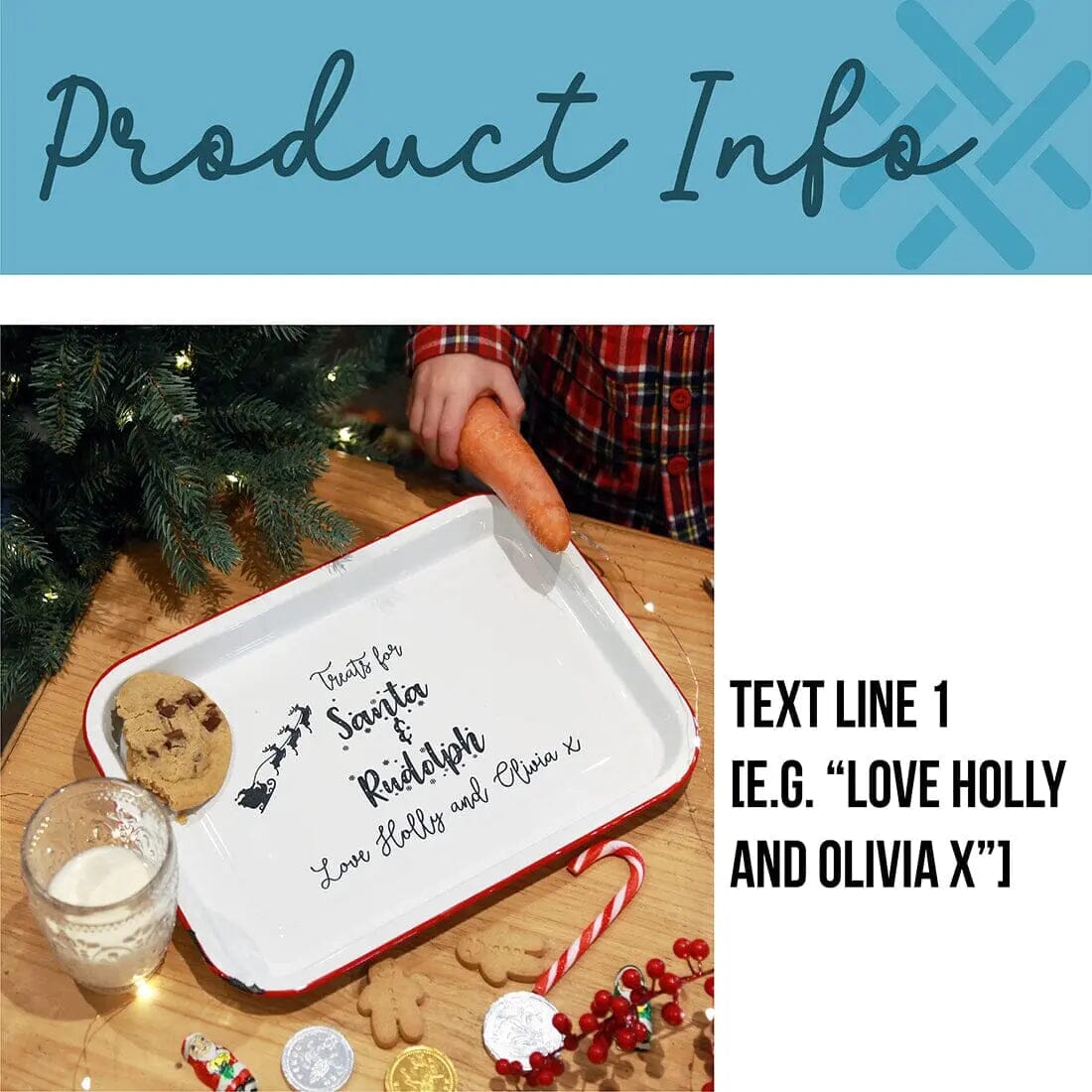 Personalised Treats For Santa Enamel Tray