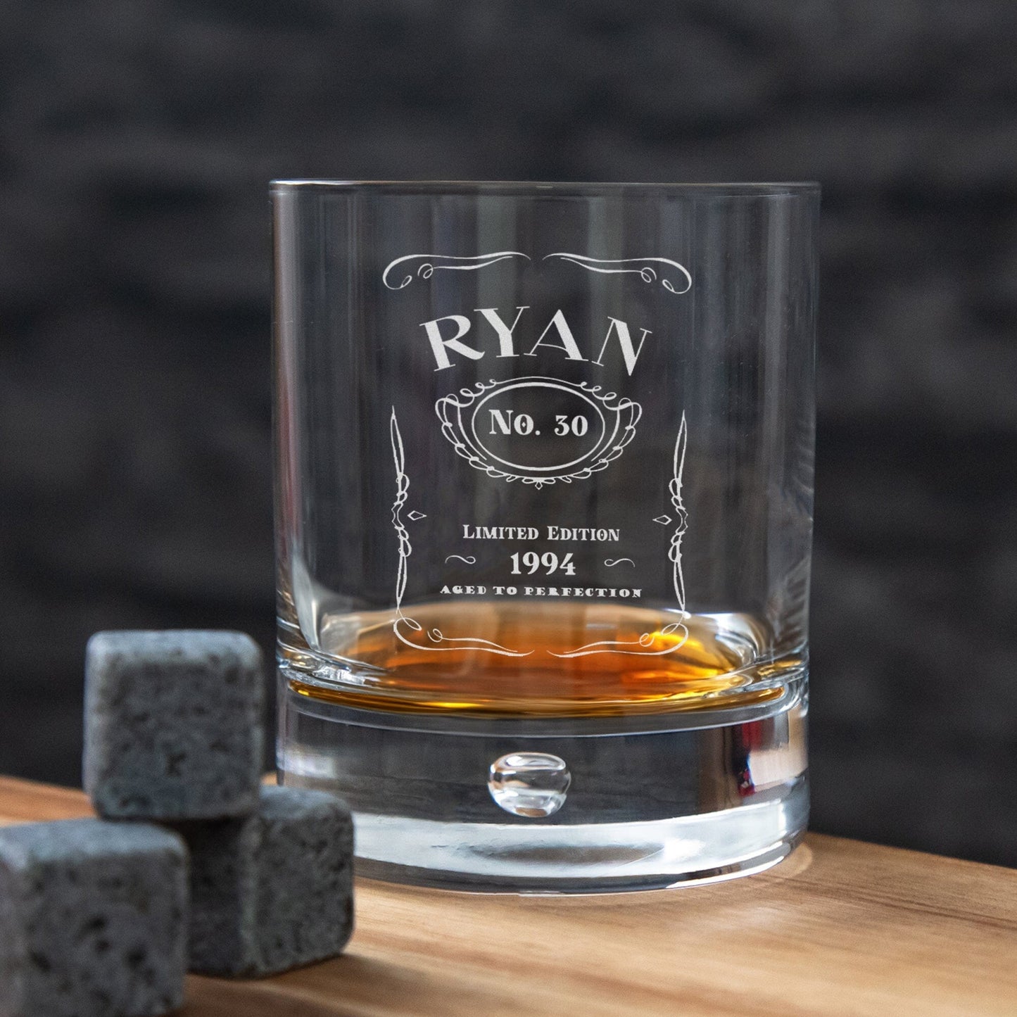 Personalised Whiskey Glass in JD Style