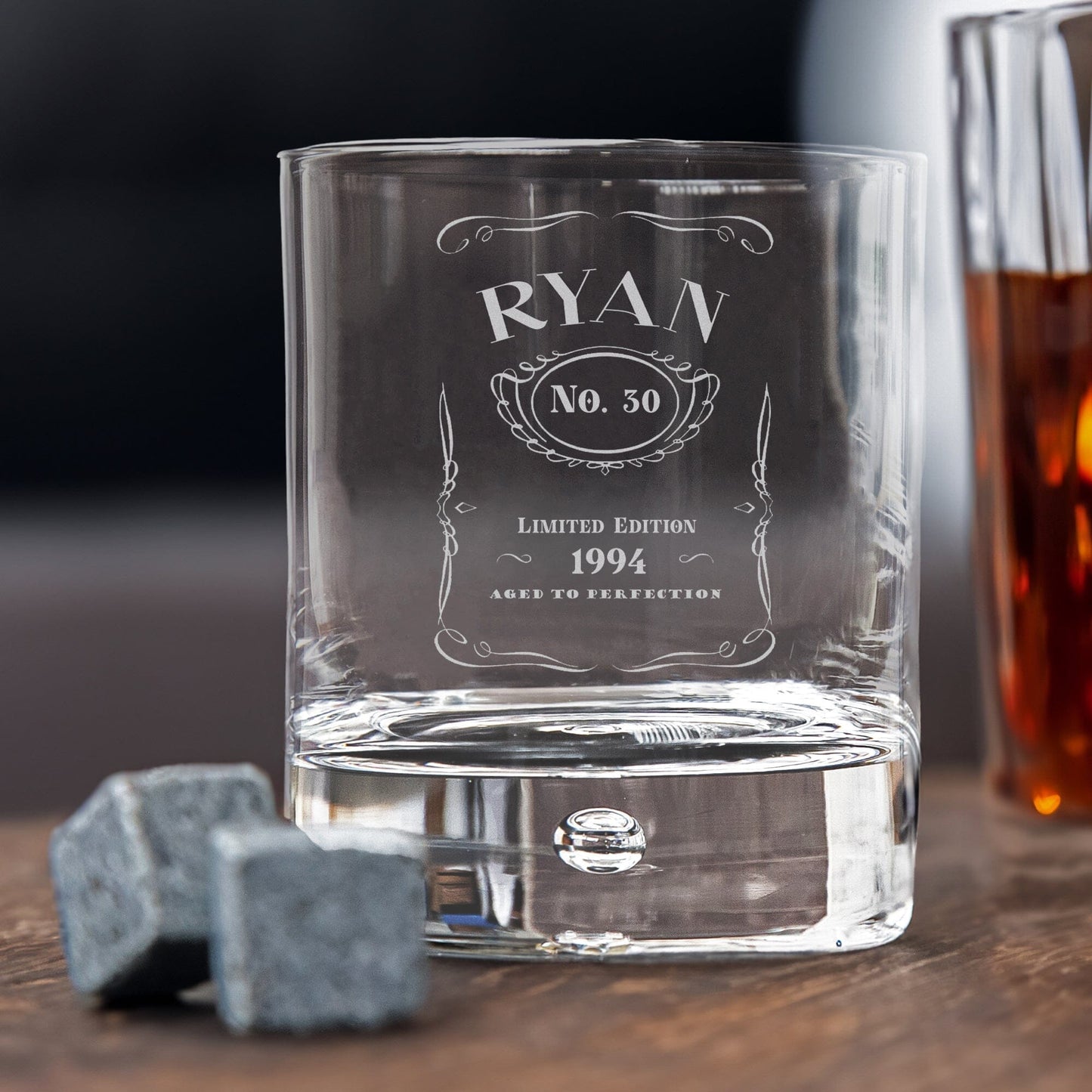 Personalised Whiskey Glass in JD Style
