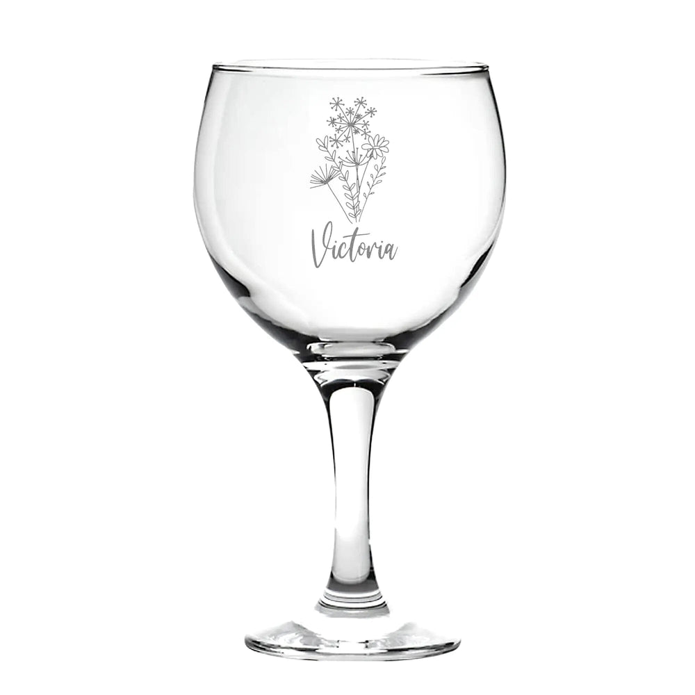 Personalised Wild Flowers Gin Glass