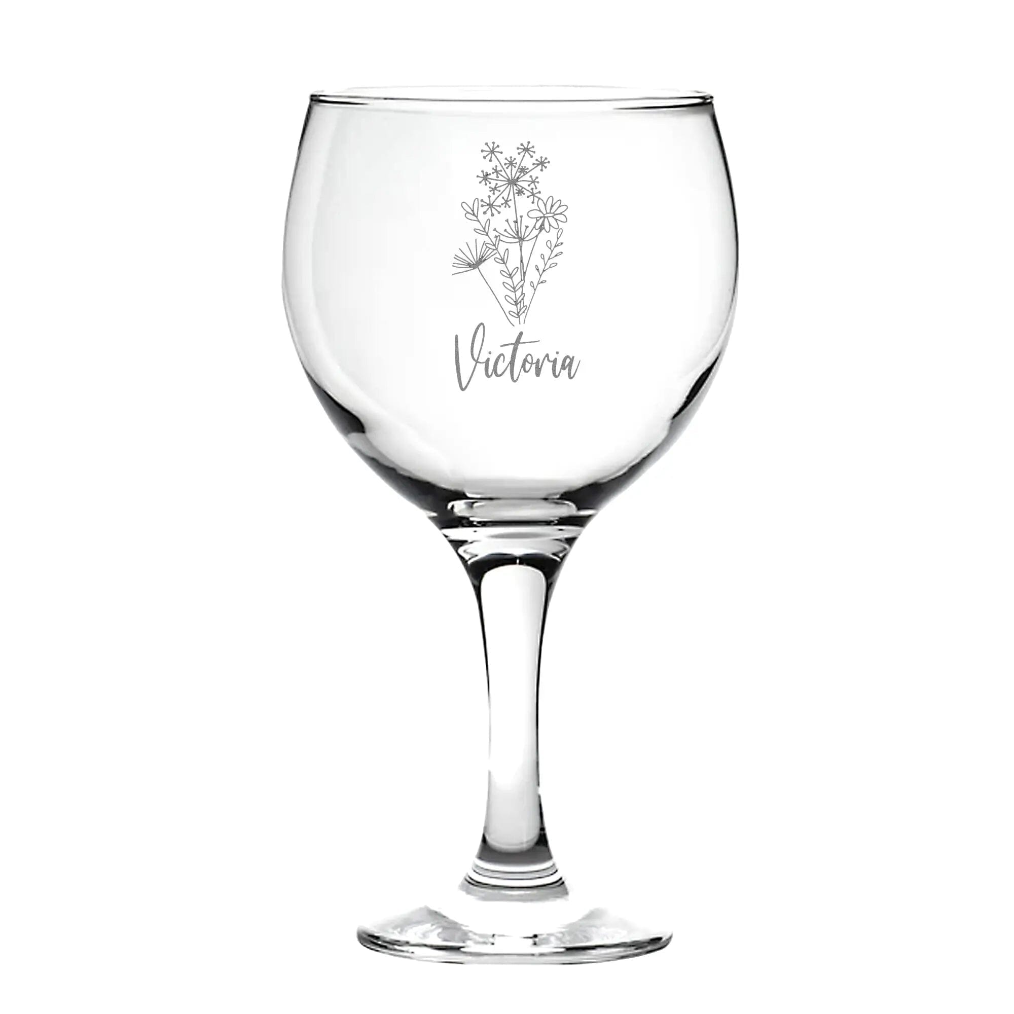 Personalised Wild Flowers Gin Glass