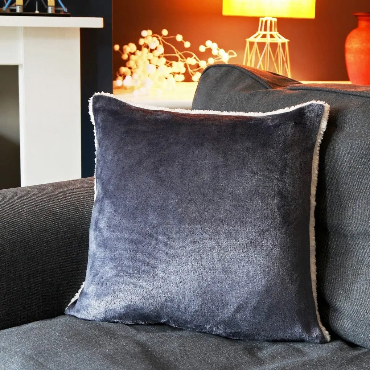 Sherpa Blanket and Sherpa Cushion Set