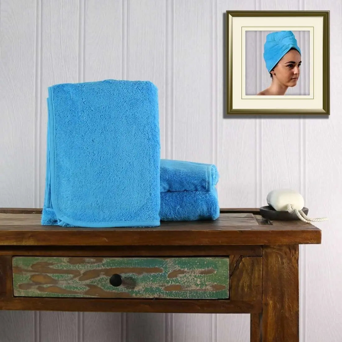 Women's Sarong and Turban Spa Set - Duncan Stewart 1978 Aztex-Turquoise Duncan Stewart 1978