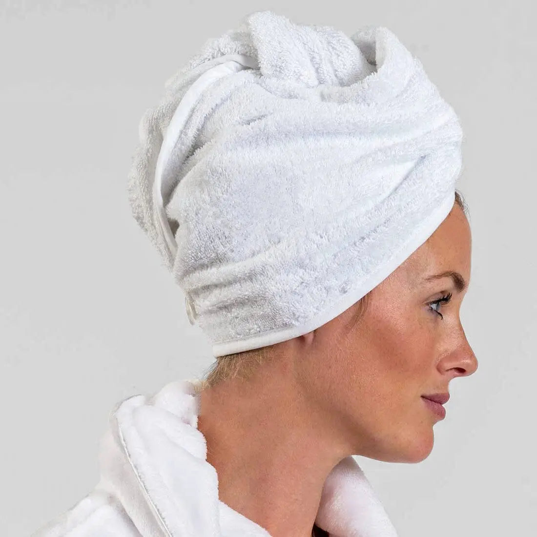 Aztex Luxury Hair Turban Towel Messy Hair Don't Care Logo   