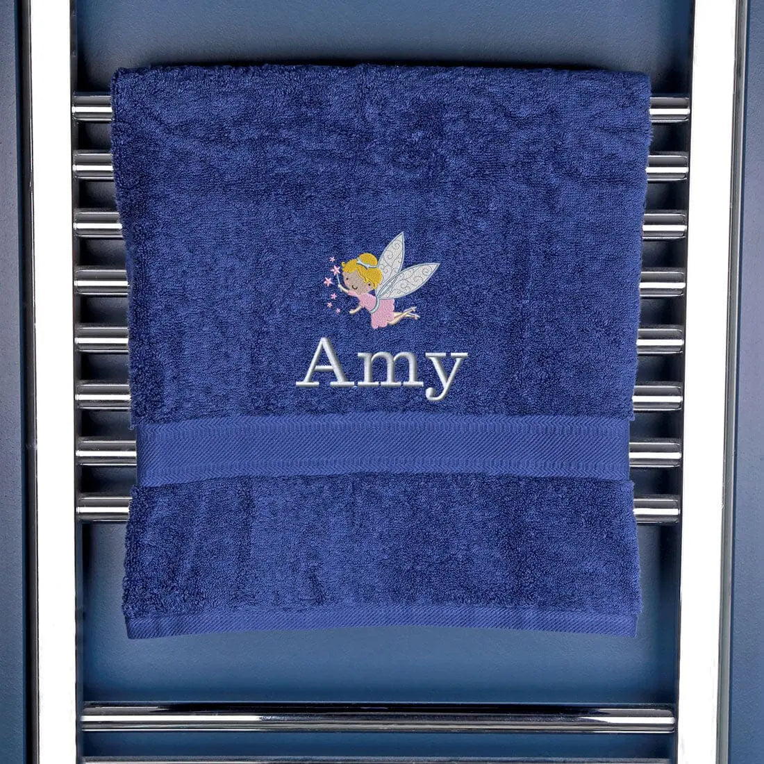 Children's Fairy Bath Towel Egyptian - Navy  