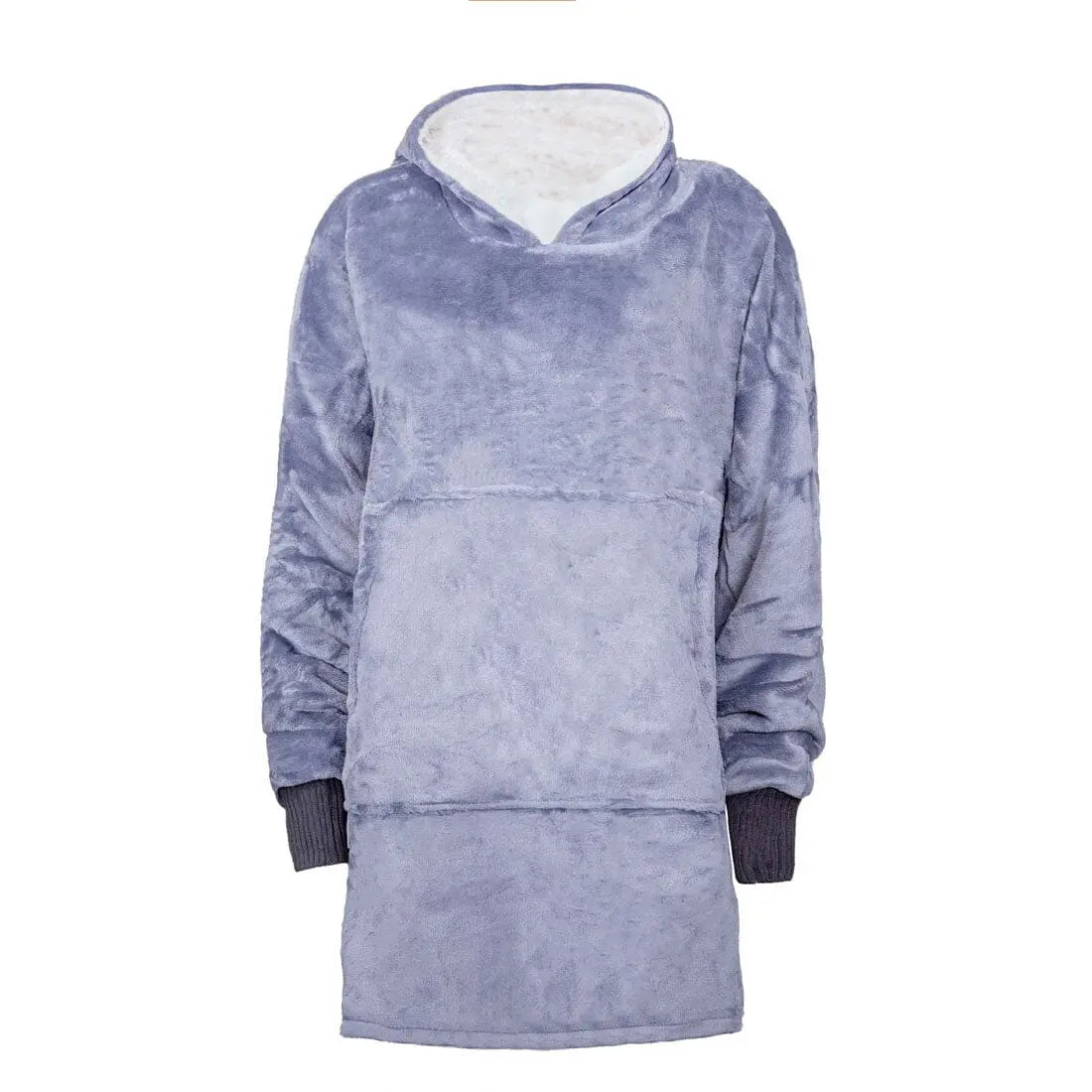 Children's Hooded Wearable Blanket Sherpa - Slate Age 4-6 years