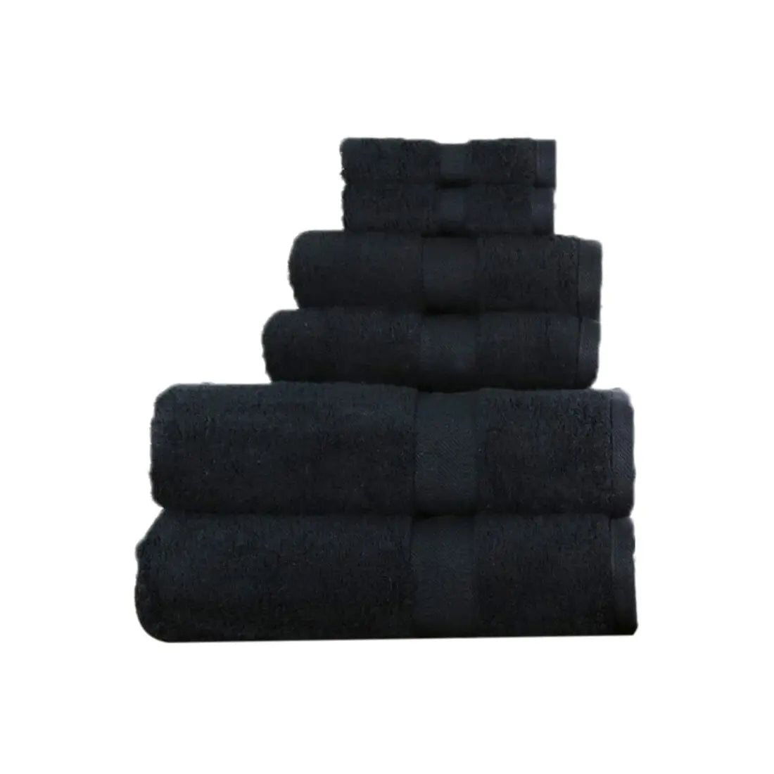 Egyptian Cotton 550gsm 6 Piece Towel Bale in Black