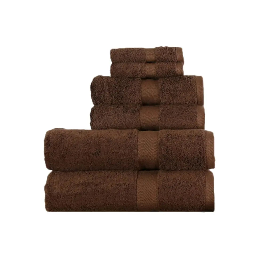 Egyptian Cotton 550gsm 6 Piece Towel Bale Egyptian - Chocolate
