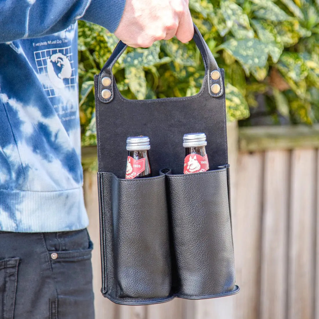 Faux Leather Bottle Carrier