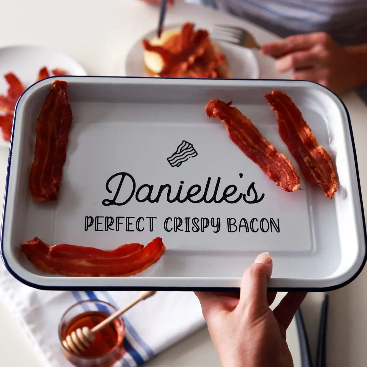 Personalised Bacon Enamel Baking Tray