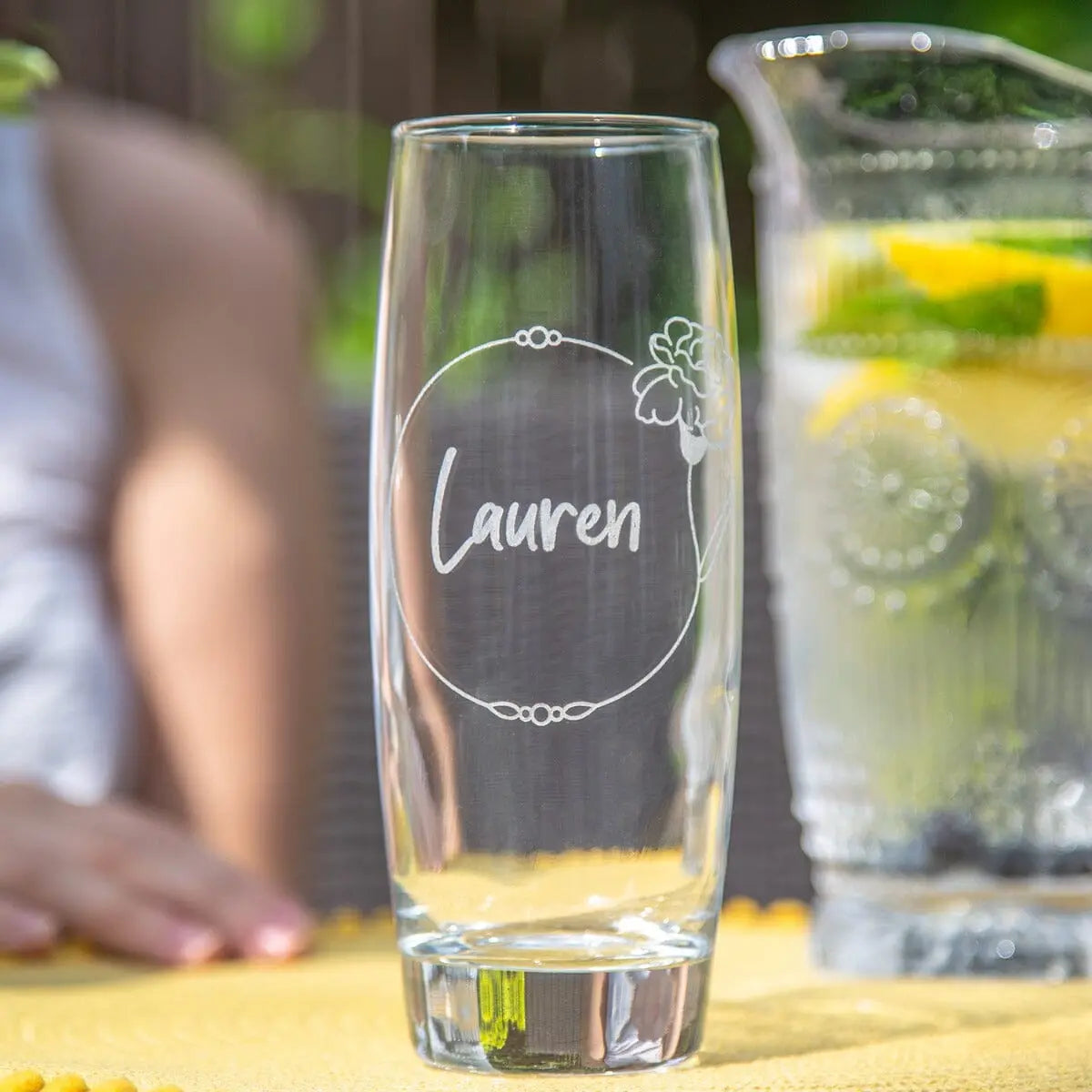 Personalised Birth Flower Hi Ball Glass Tumbler January