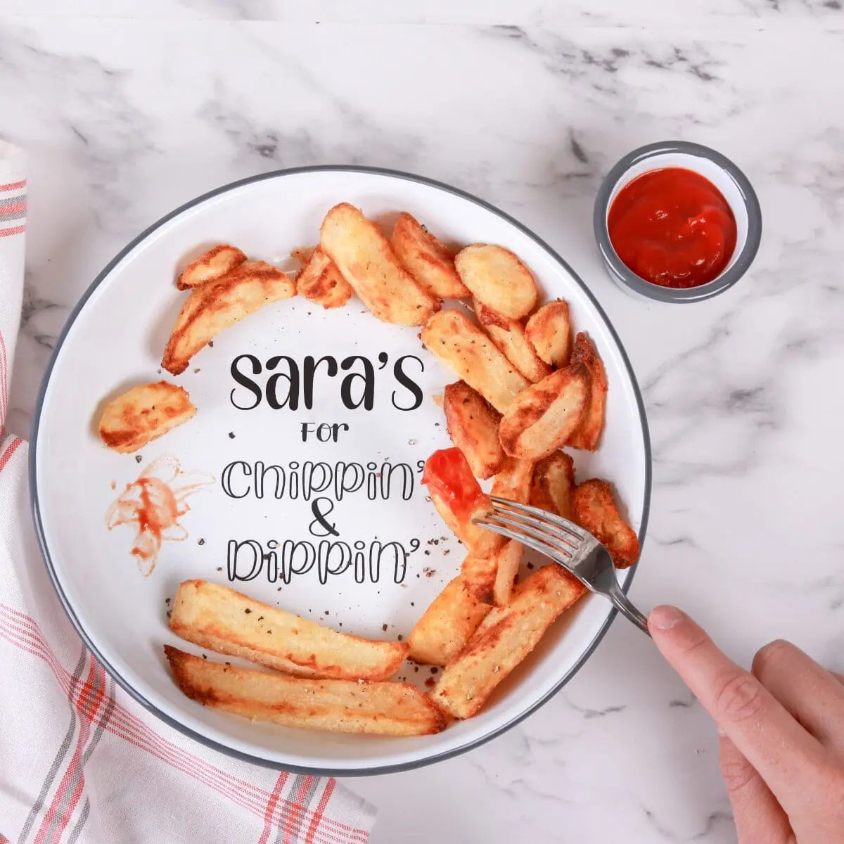 Personalised Chippin' And Dippin' Bowl And Ramekin