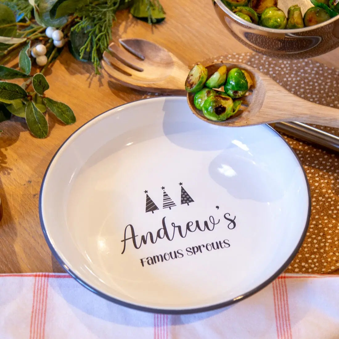 Personalised Christmas Enamel Serving Bowl