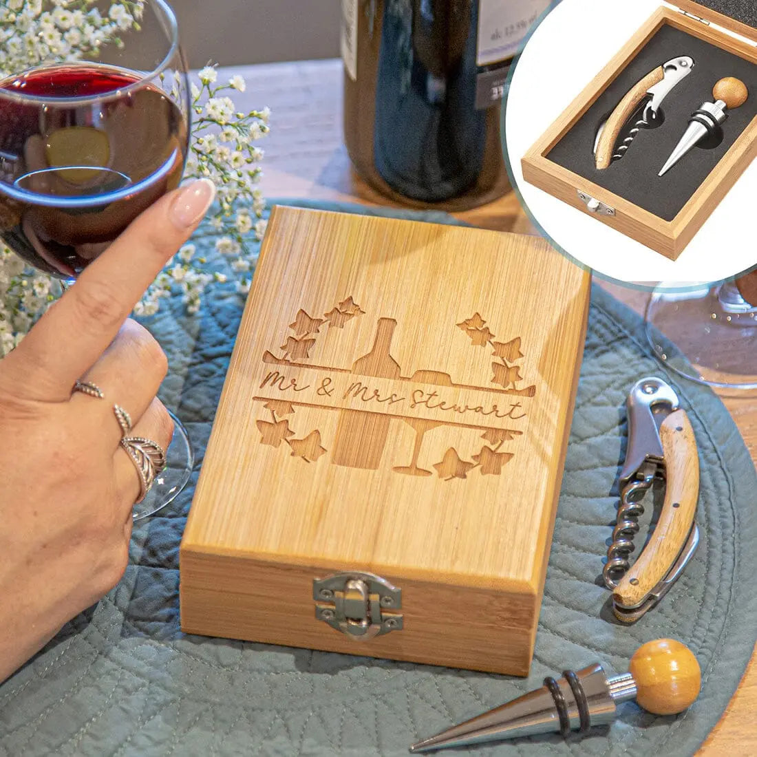 Personalised Couples Wine Lovers Gift Set
