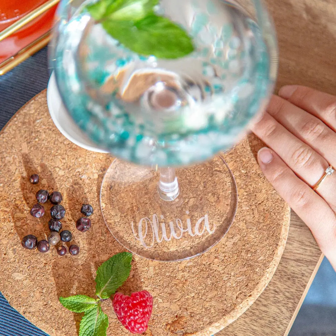 Personalised Engraved Terrazzo Style Gin Glass