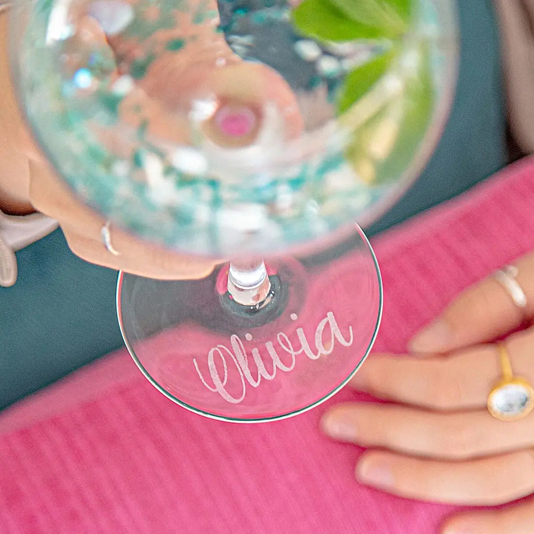 Personalised Engraved Terrazzo Style Gin Glass
