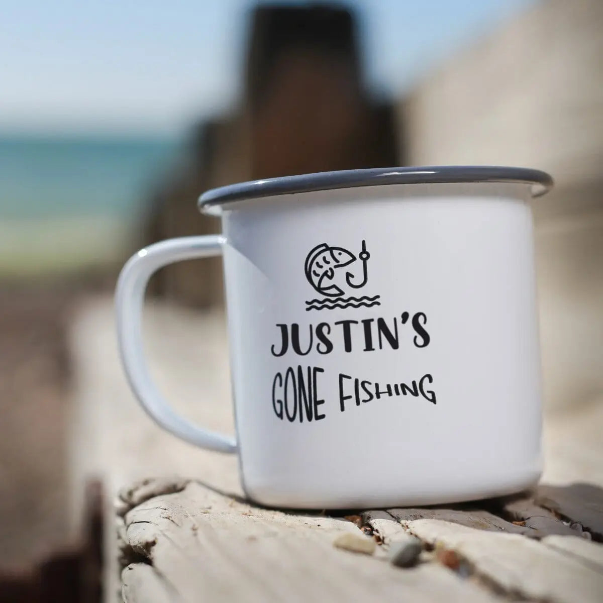 Personalised Fishing Enamel Mug   