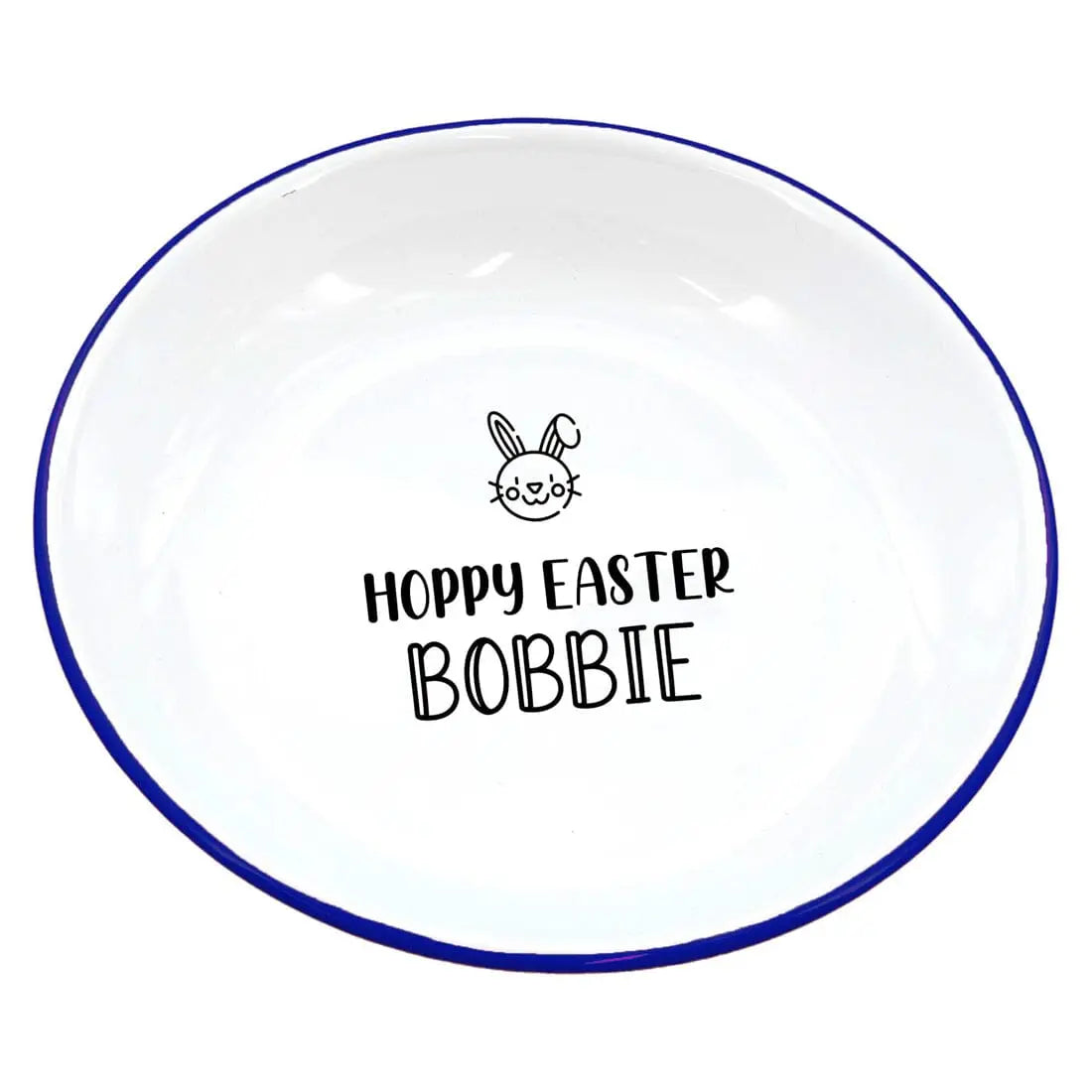 Personalised Hoppy Easter Enamel Bowl