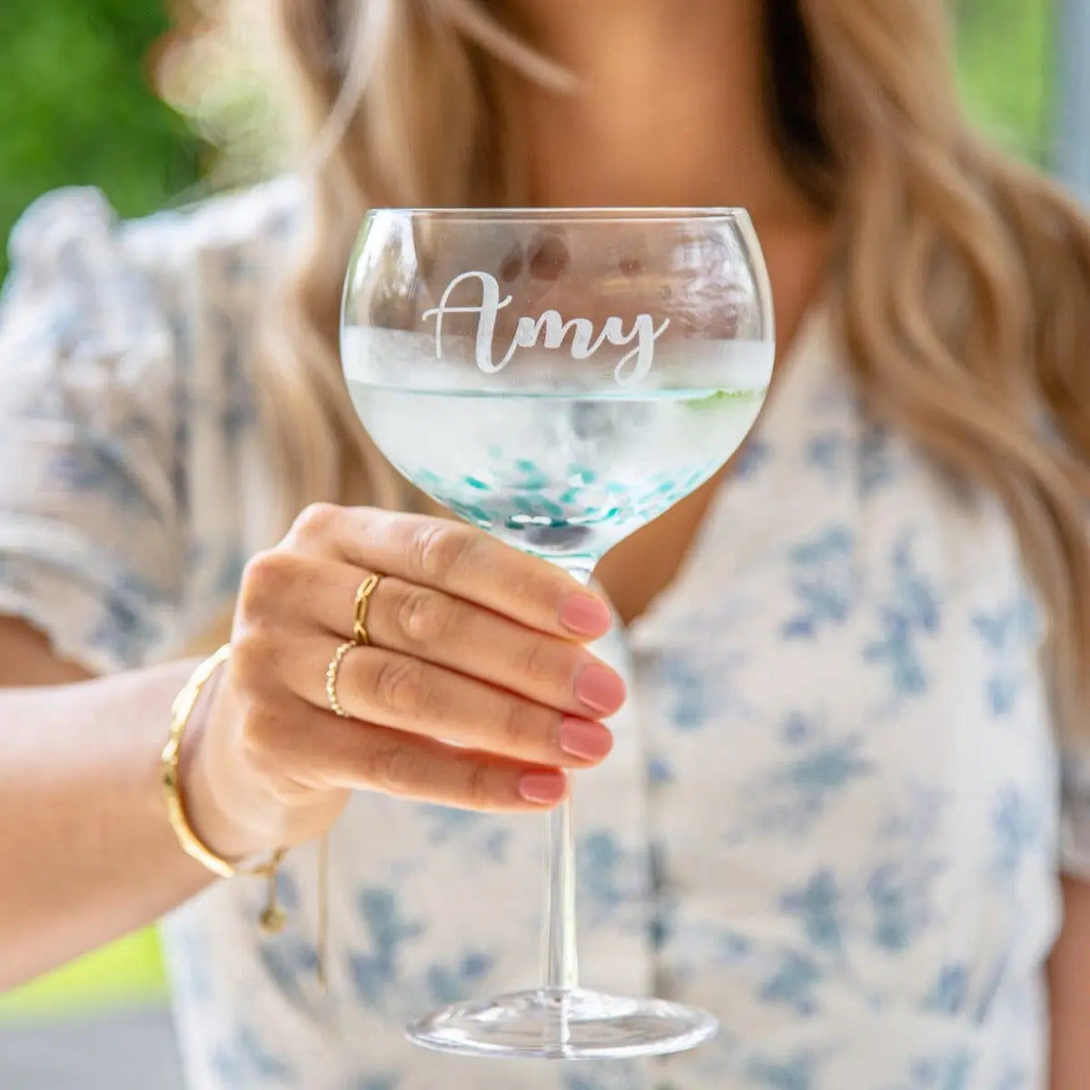Personalised Name Terrazzo Style Gin Glass