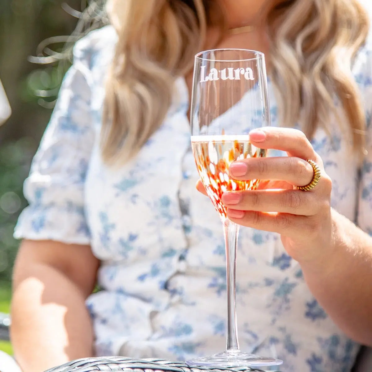 Personalised Terrazzo Style Champagne Flute Set