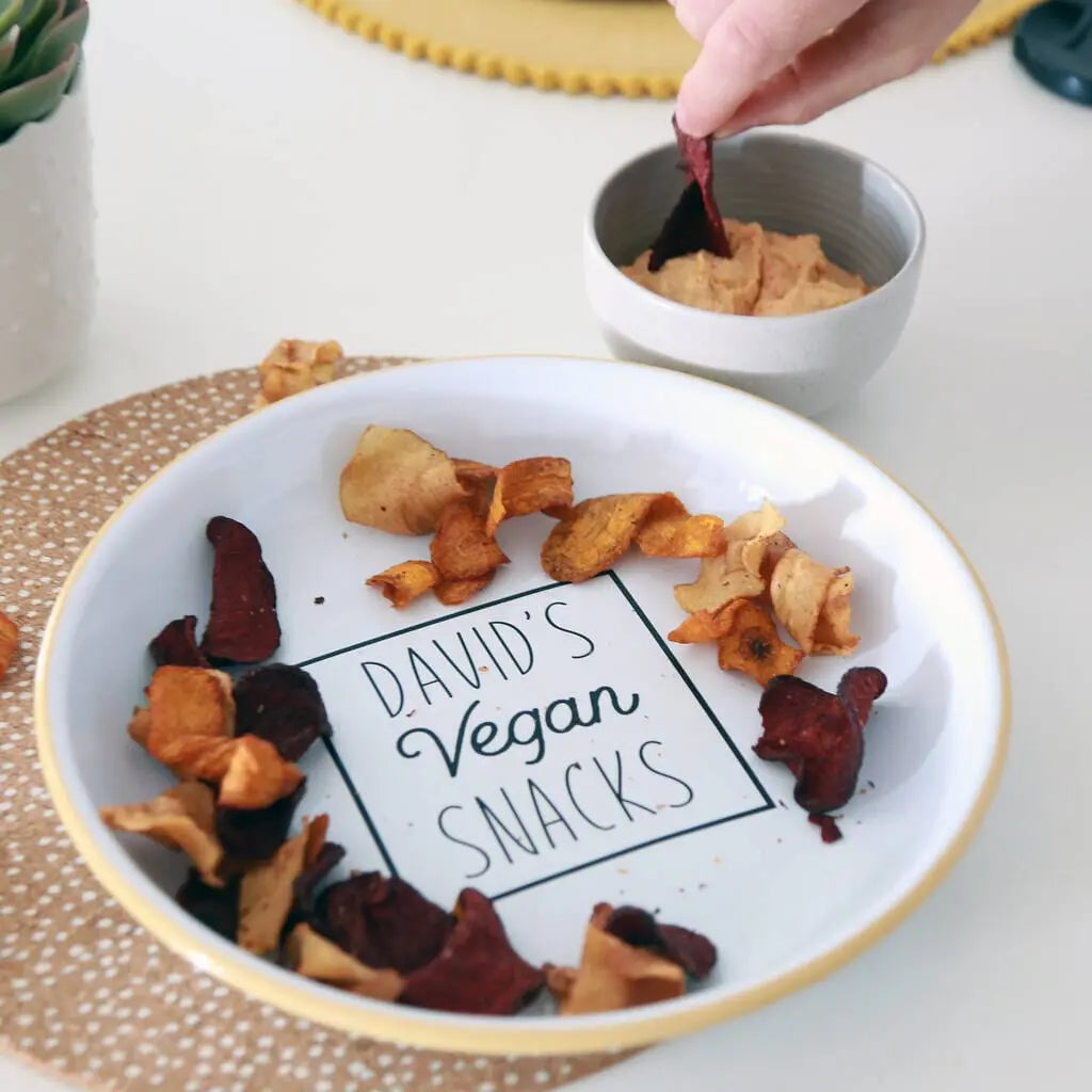 Personalised Vegan Enamel Snack Bowl