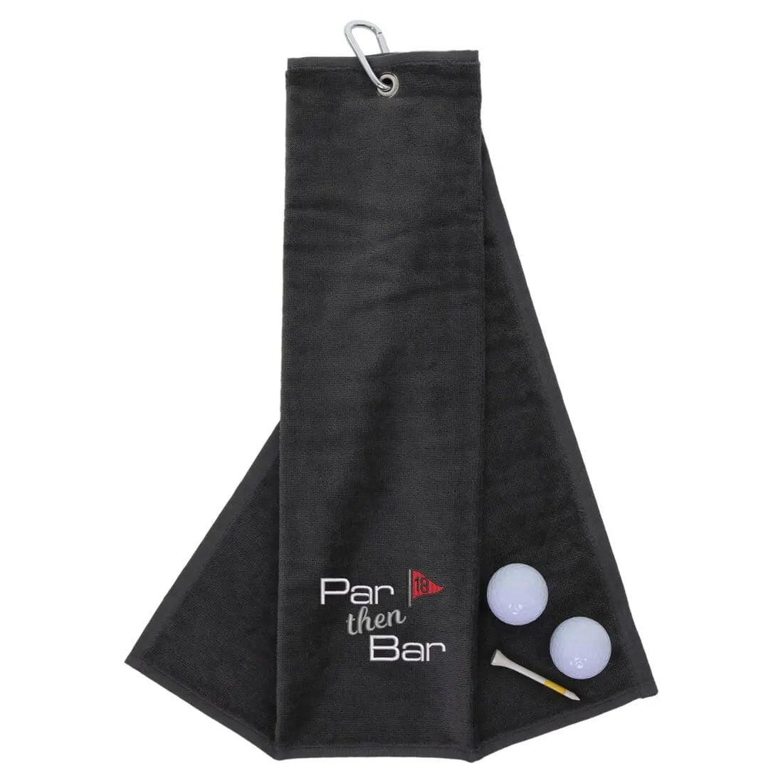 Tri-Fold Golf Towel Embroidered With Par Then Bar Logo Slate  