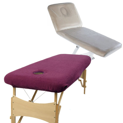 Aubergine aztex classic value massage couch cover with face hole and pvc couch cover bundle 