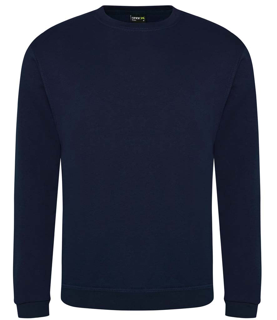 Navy blue sweatshirt on a white background