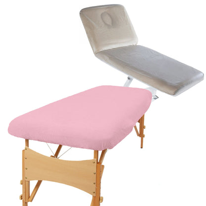 Pale Pink aztex classic value massage couch cover without face hole and pvc couch cover bundle 