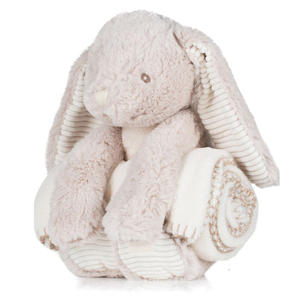 Bunny Rabbit rolled blanket white background