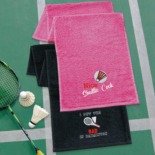 Badminton Towels with funny embroidered logos