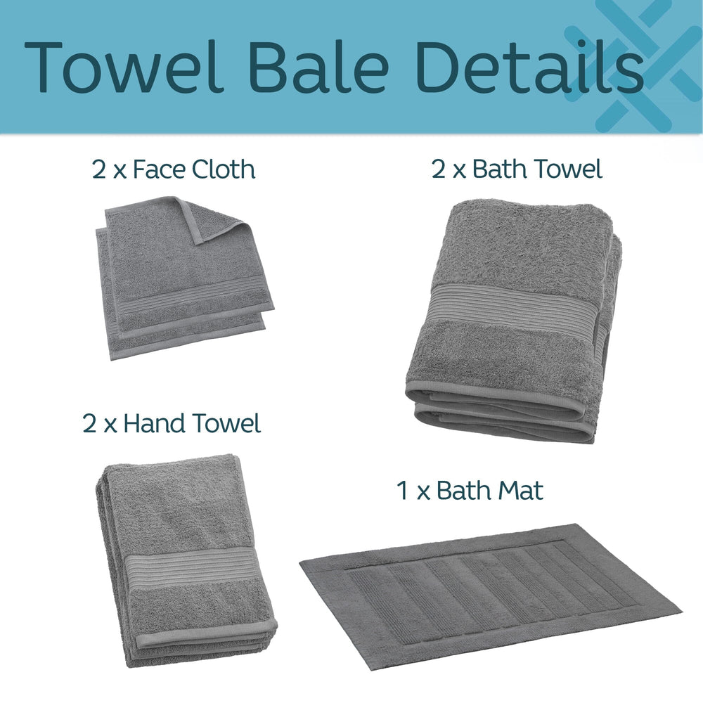 Bliss Pima Cotton 7 Piece Towel Bale Set 650gsm